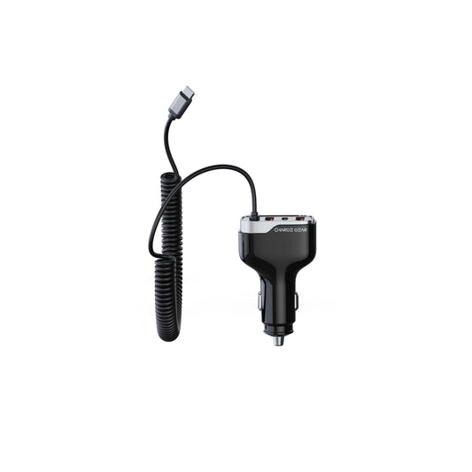 CHARGEGEAR 60W PD CAR CHARGER WITH WIRED C-TYPE PORT/BUILT-IN C-TYPE PORT AND 2 USB-A PORTS